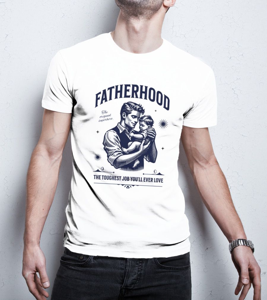 FATHERHOOD The Original Superhero The Toughest Job You'll Ever Love T-Shirt