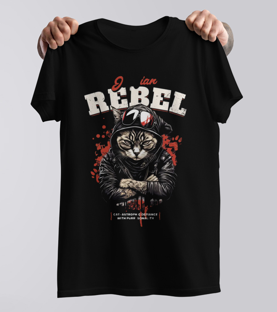 Rebel Cat-Astrophe Defiance With Purr-sonality Jungian T-Shirt