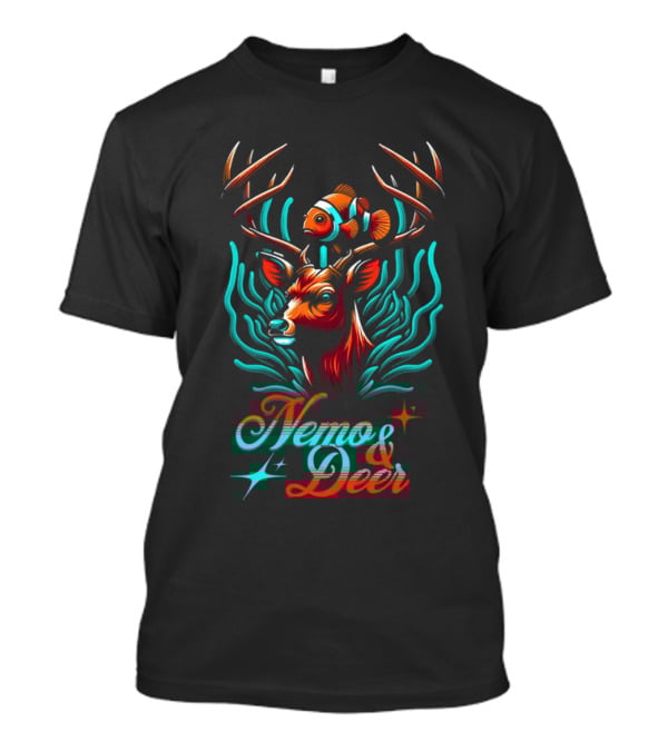 Nemo And Deer Clownfish And Antlers Fantasy Fusion T-Shirt