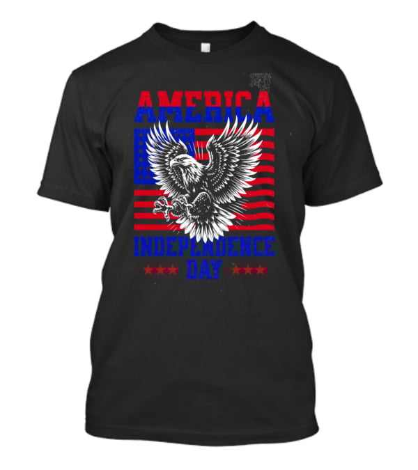 America Independence Day Eagle Flag Stars T-Shirt
