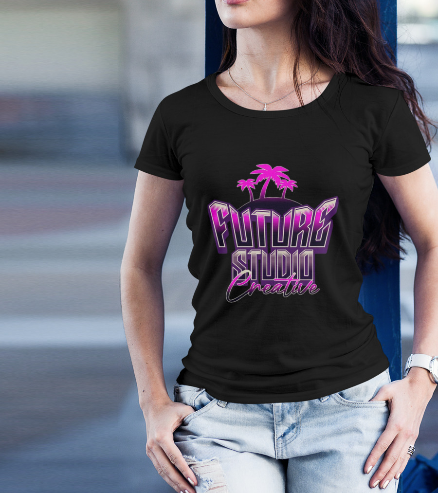 Future Studio Creative Synthwave Neon Palms T-Shirt