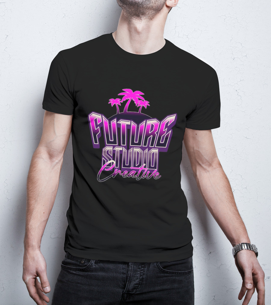 Future Studio Creative Synthwave Neon Palms T-Shirt