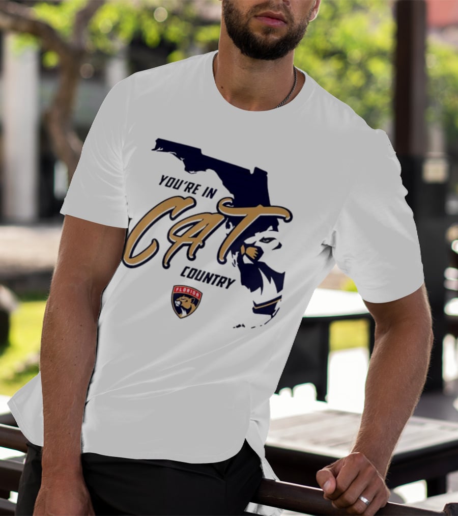 Florida Panthers You're In Cat Country Map Outline T-Shirt