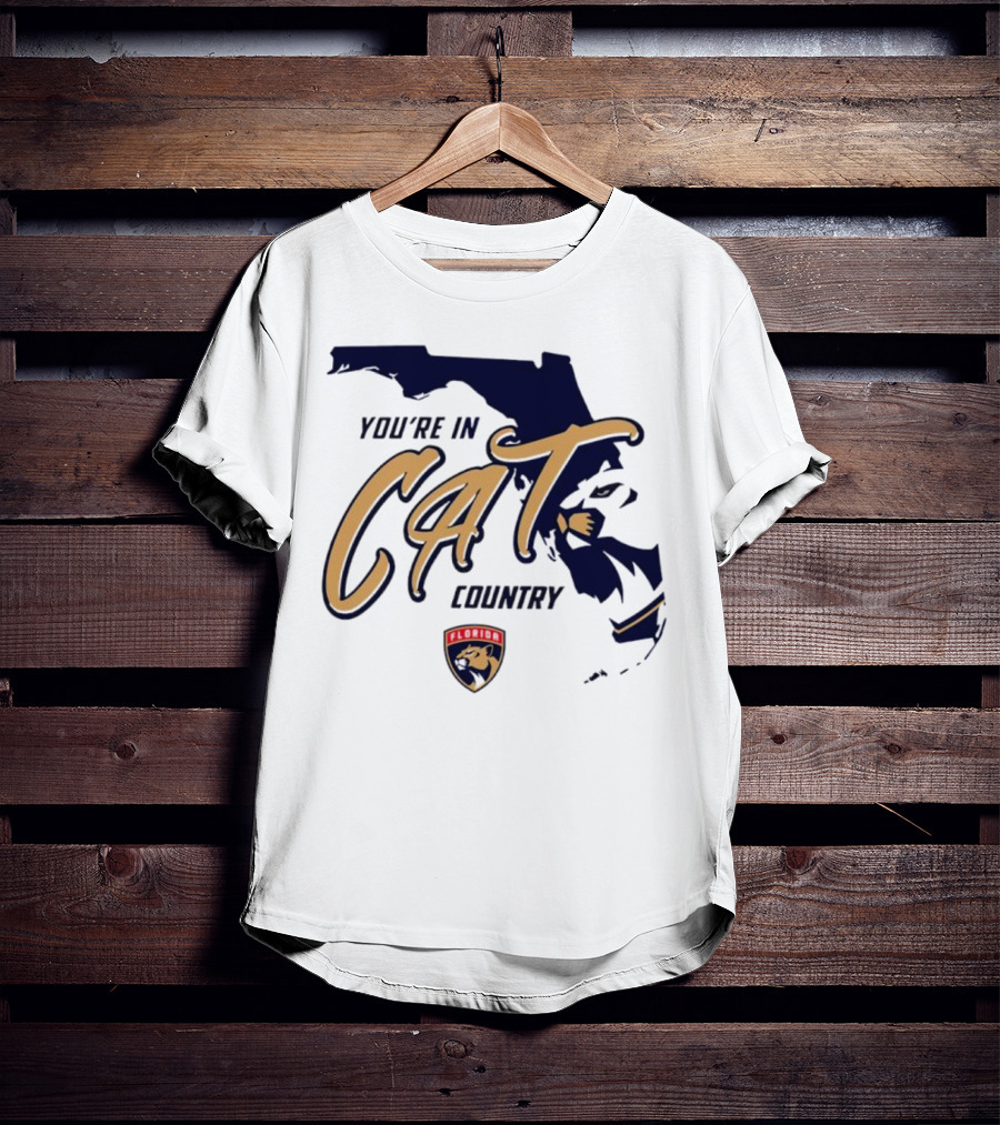Florida Panthers You're In Cat Country Map Outline T-Shirt