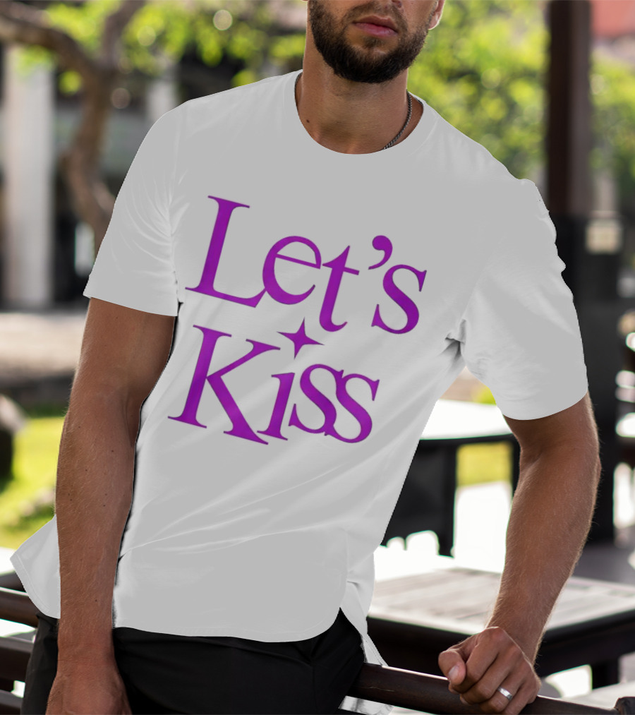 Let’s Kiss Starry Violet Text T-Shirt