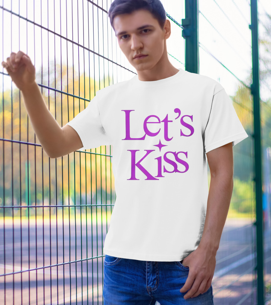 Let’s Kiss Starry Violet Text T-Shirt
