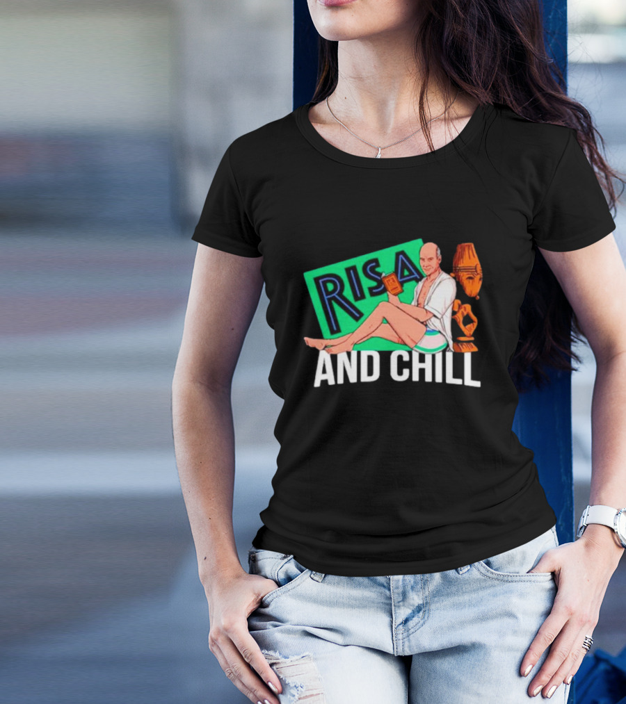 Risa And Chill Star Trek Parody Patrick Stewart Tropical Vacation Relaxation T-Shirt