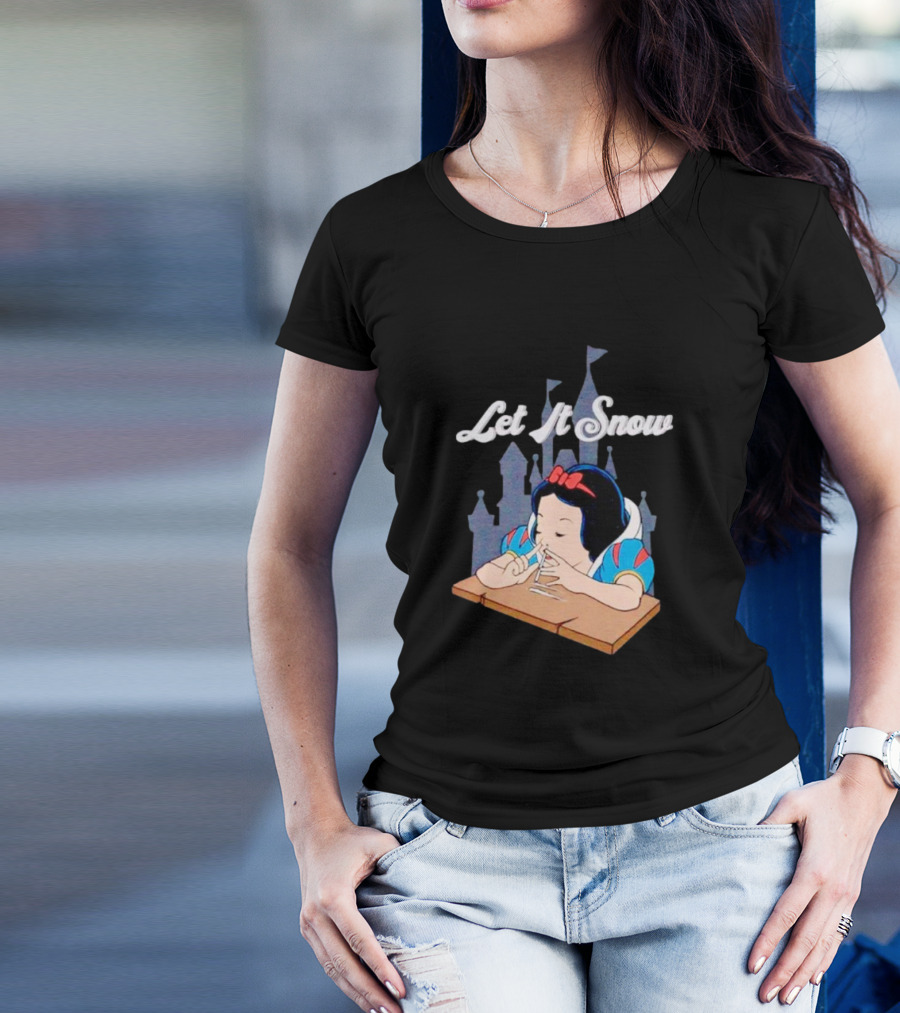 Snow White Let It Snow Castle Background T-Shirt