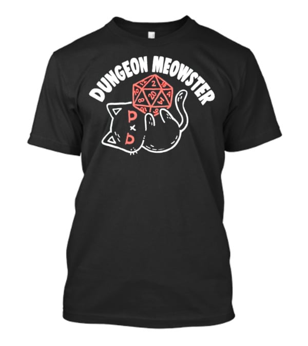 Dungeon Meowster Cat With D20 Die T-Shirt