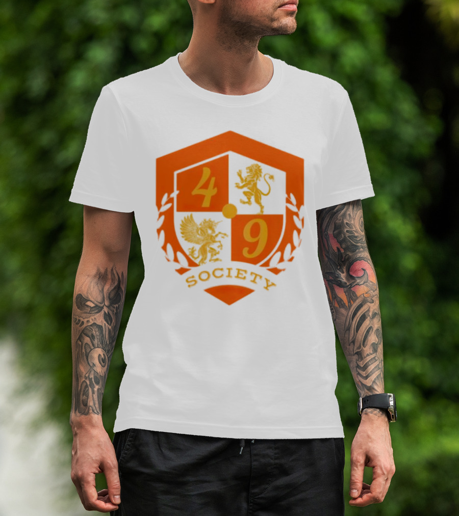 49 Society Crest With Heraldic Lion And Griffin Emblem T-Shirt