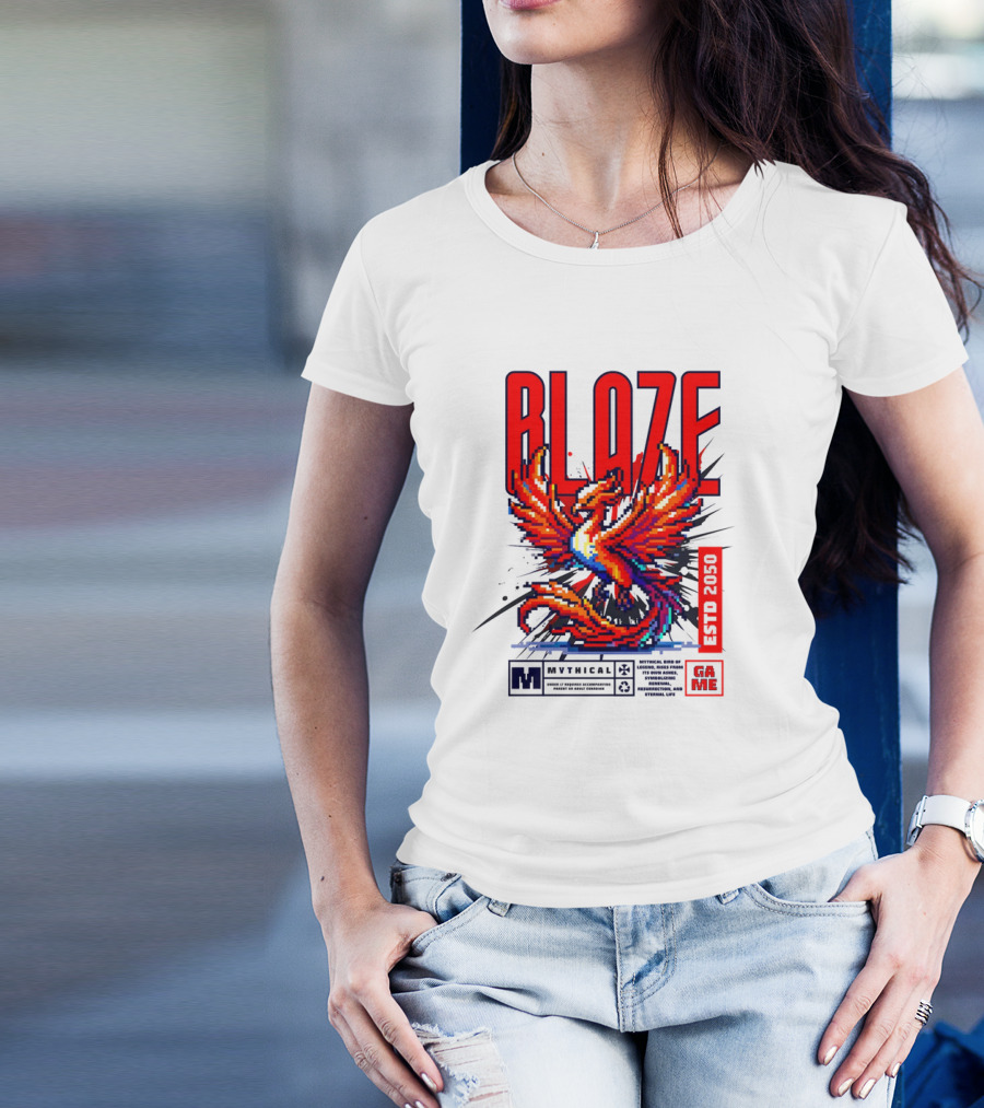 BLAZE Phoenix ESTD 2050 MYTHICAL GAME T-Shirt
