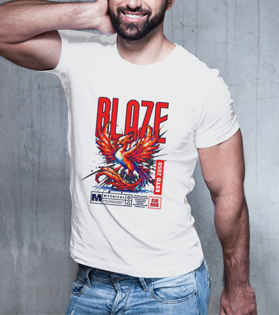 BLAZE Phoenix ESTD 2050 MYTHICAL GAME T-Shirt