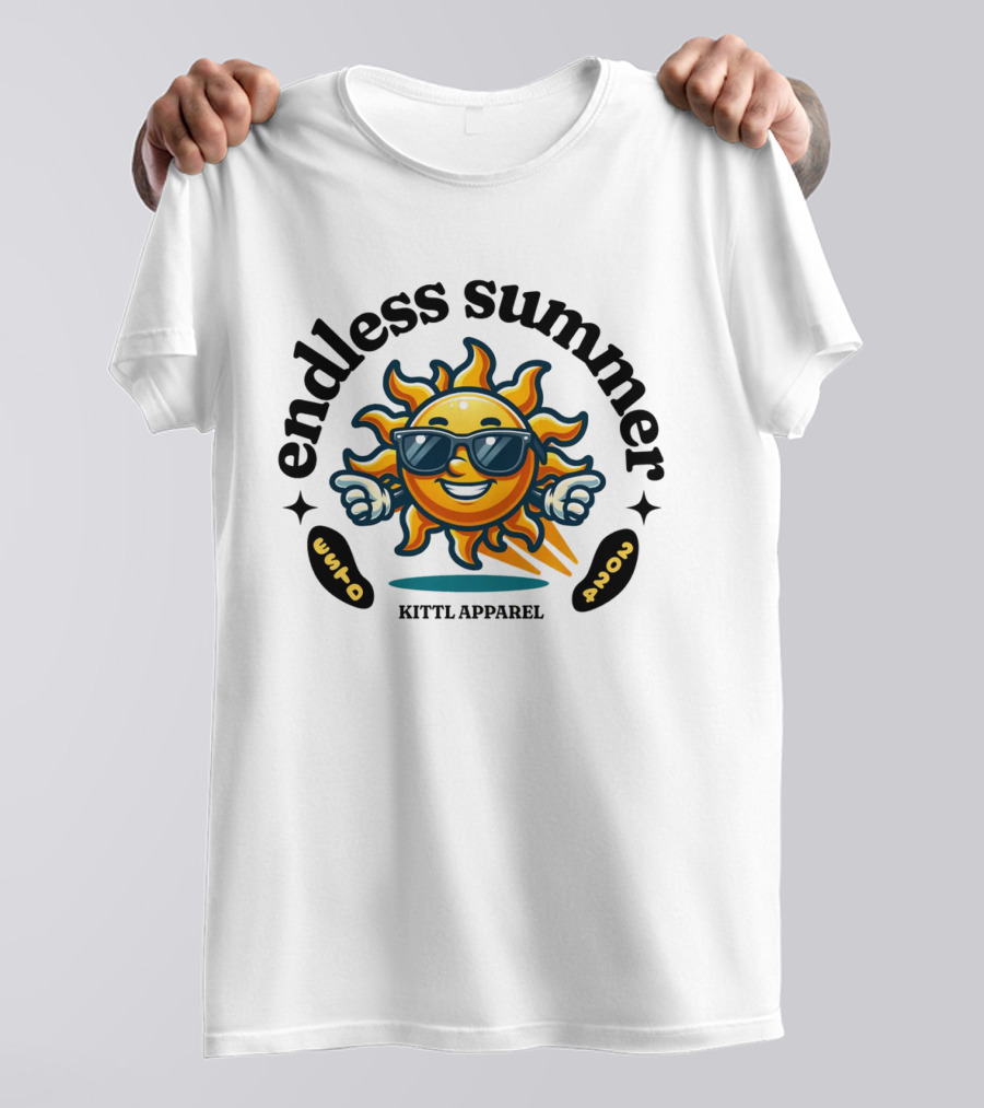 Endless Summer Kittl Apparel Sun With Sunglasses T-Shirt