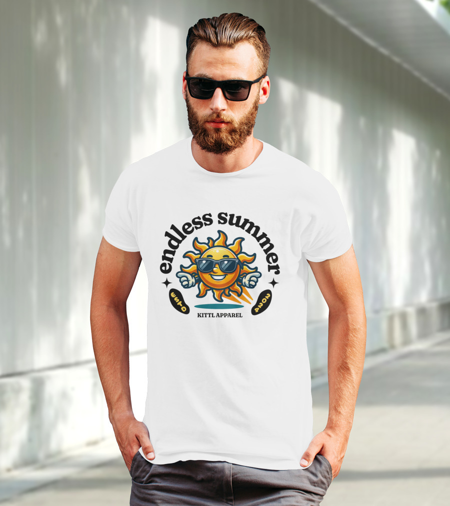 Endless Summer Kittl Apparel Sun With Sunglasses T-Shirt