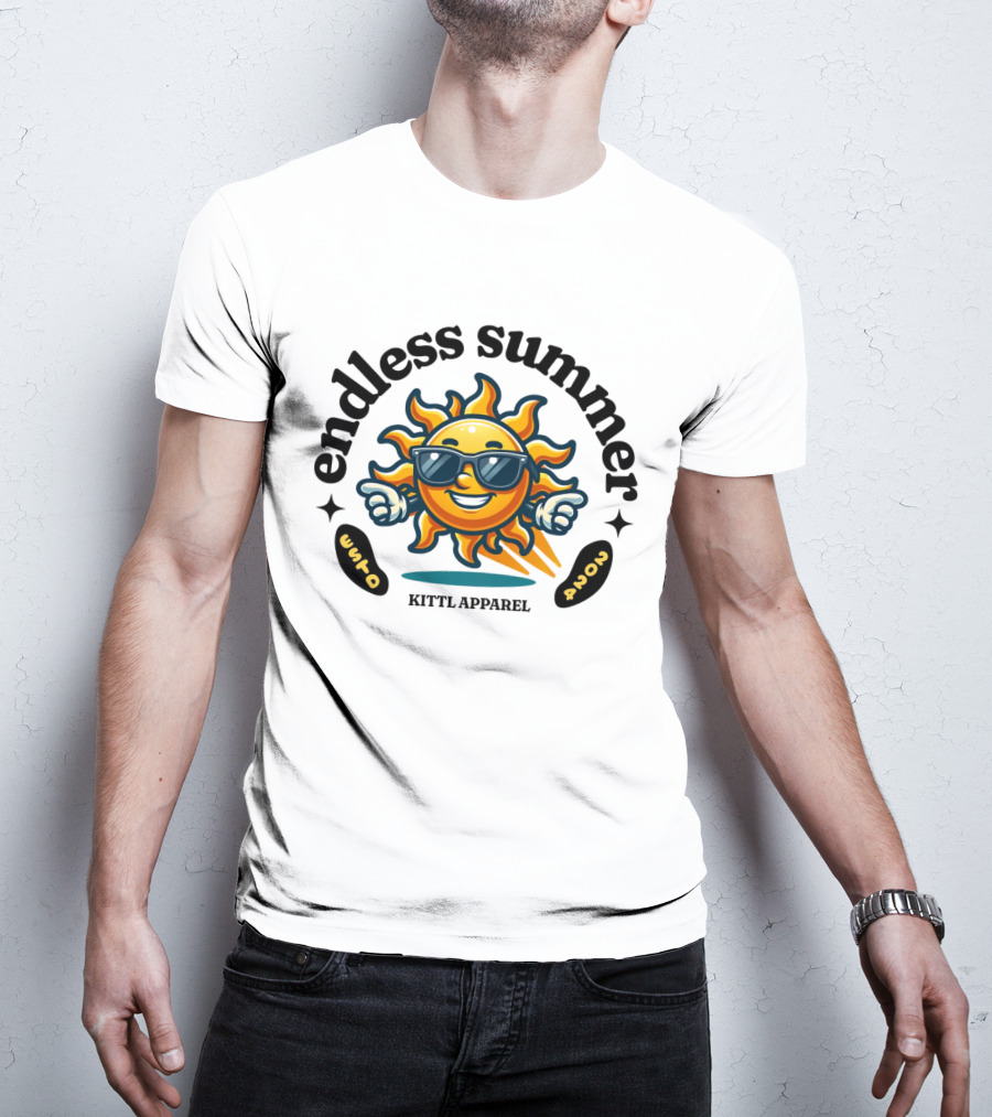 Endless Summer Kittl Apparel Sun With Sunglasses T-Shirt
