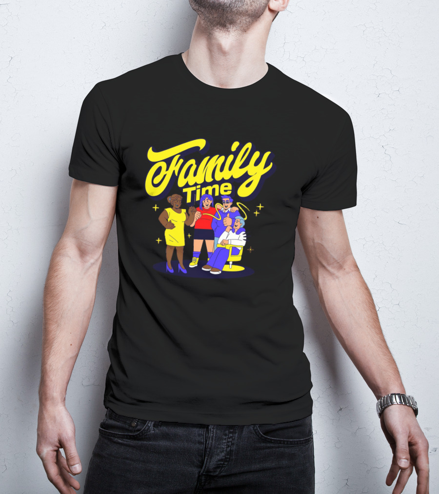 Family Time Lively Group Hug Together T-Shirt