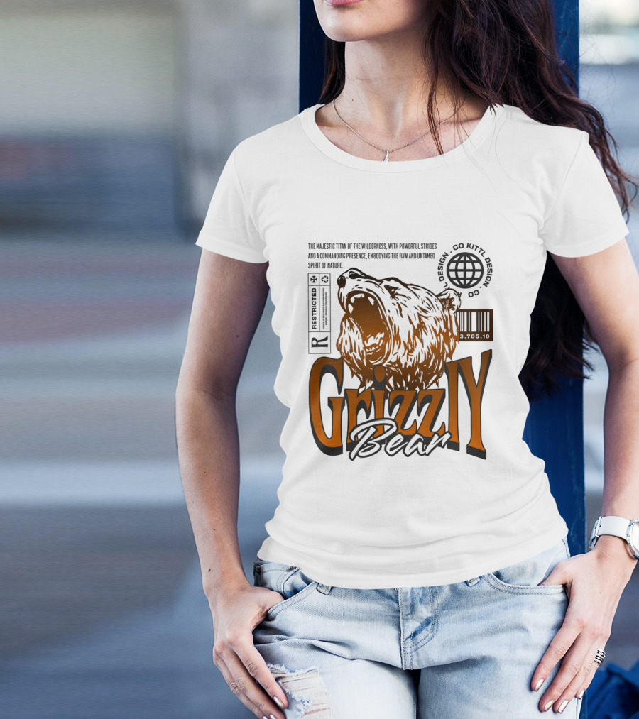 Grizzly The Majestic Titan Of The Wilderness Untamed Spirit T-Shirt