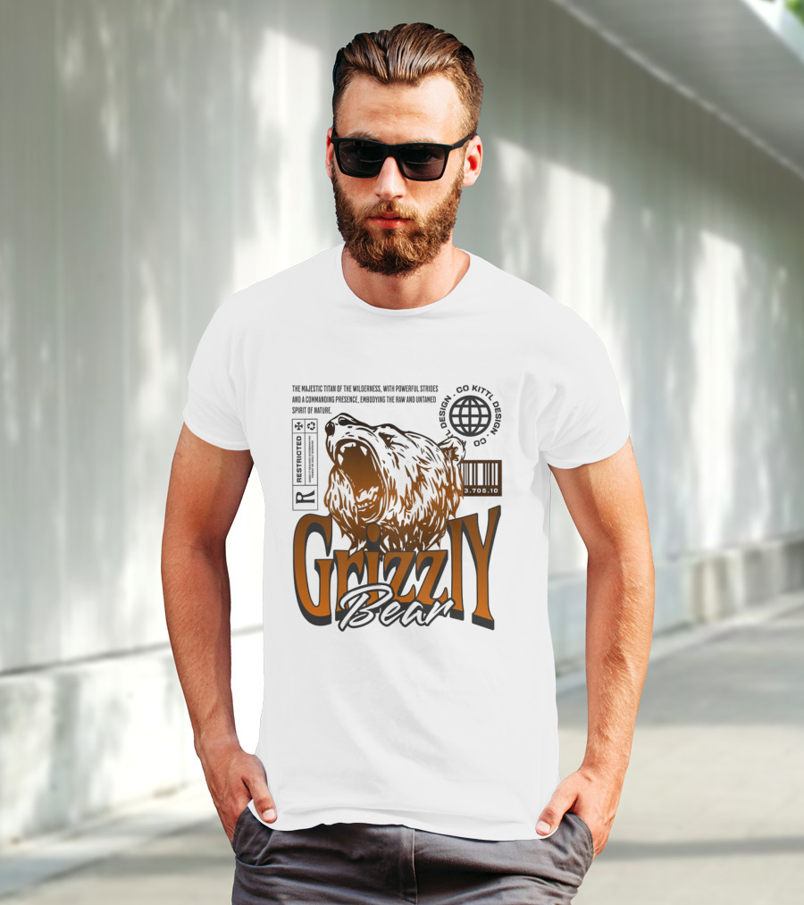 Grizzly The Majestic Titan Of The Wilderness Untamed Spirit T-Shirt