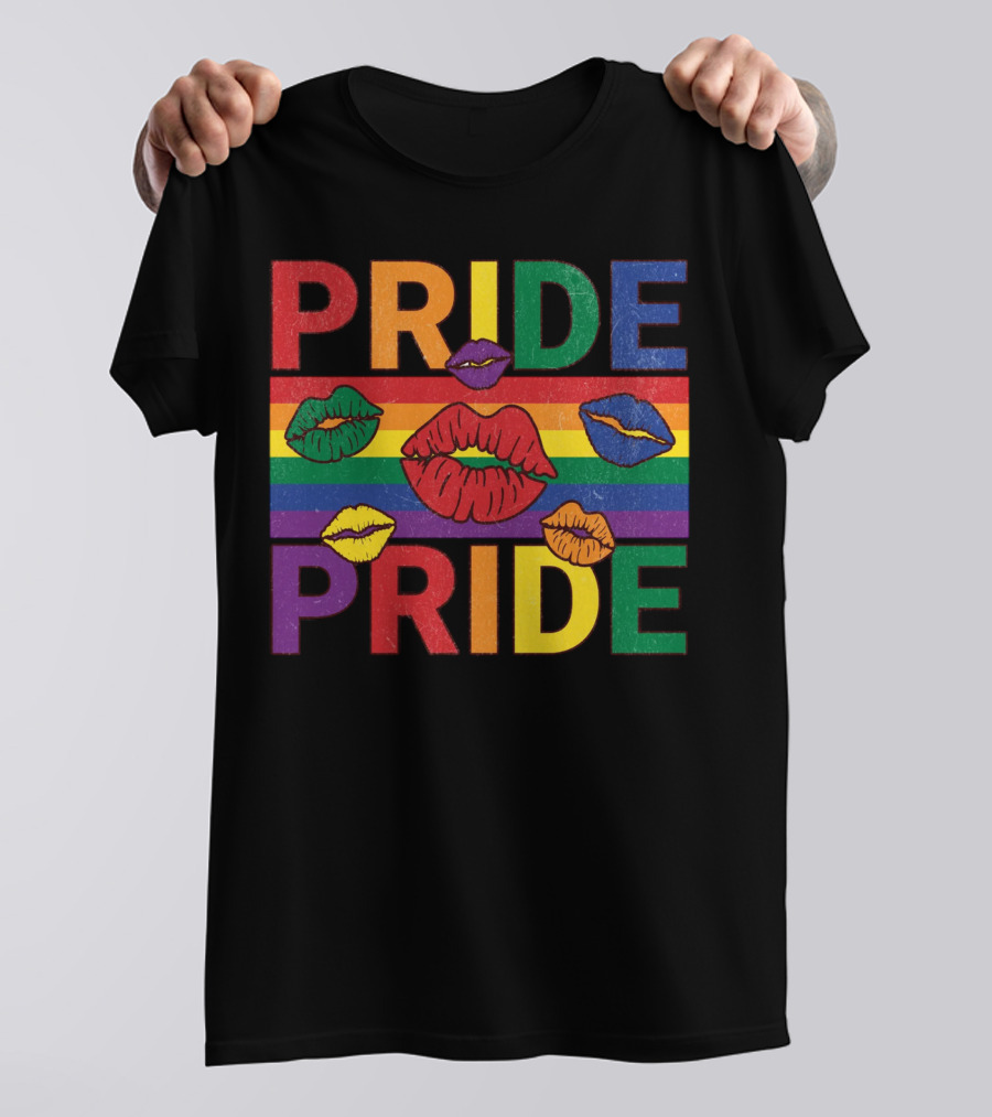 Pride Kisses Rainbow Lips Pride T-Shirt