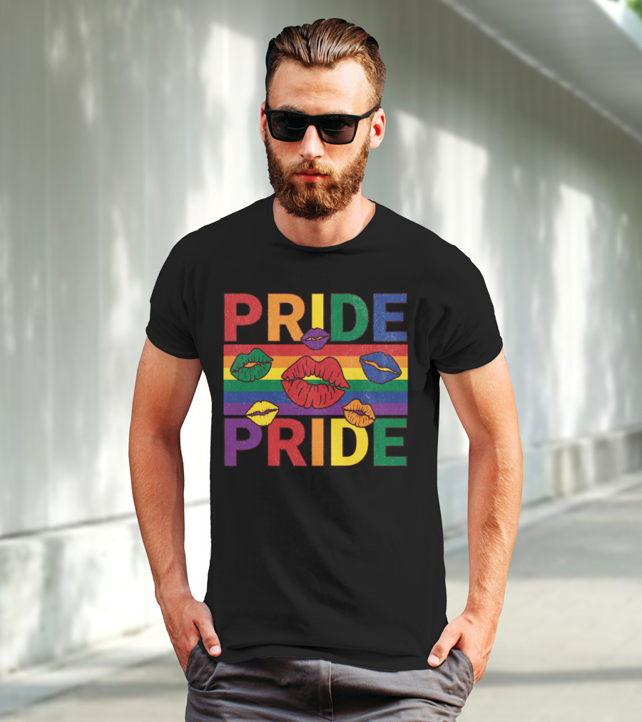 Pride Kisses Rainbow Lips Pride T-Shirt