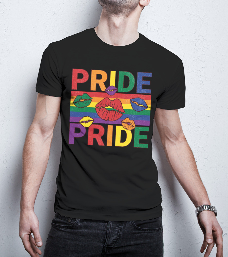 Pride Kisses Rainbow Lips Pride T-Shirt
