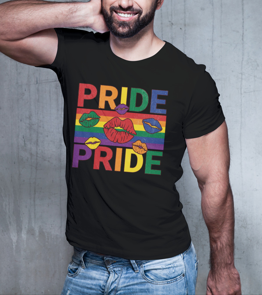 Pride Kisses Rainbow Lips Pride T-Shirt