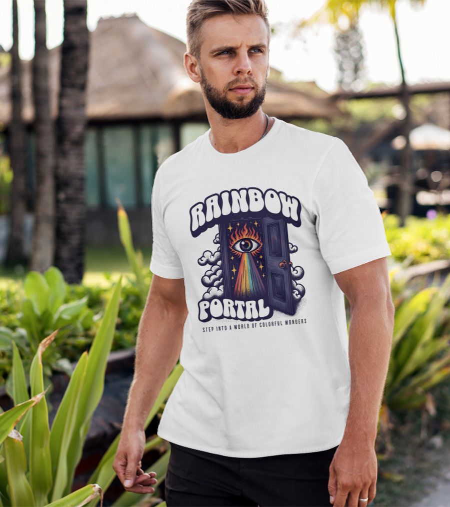 Rainbow Portal Step Into A World Of Colorful Wonders T-Shirt