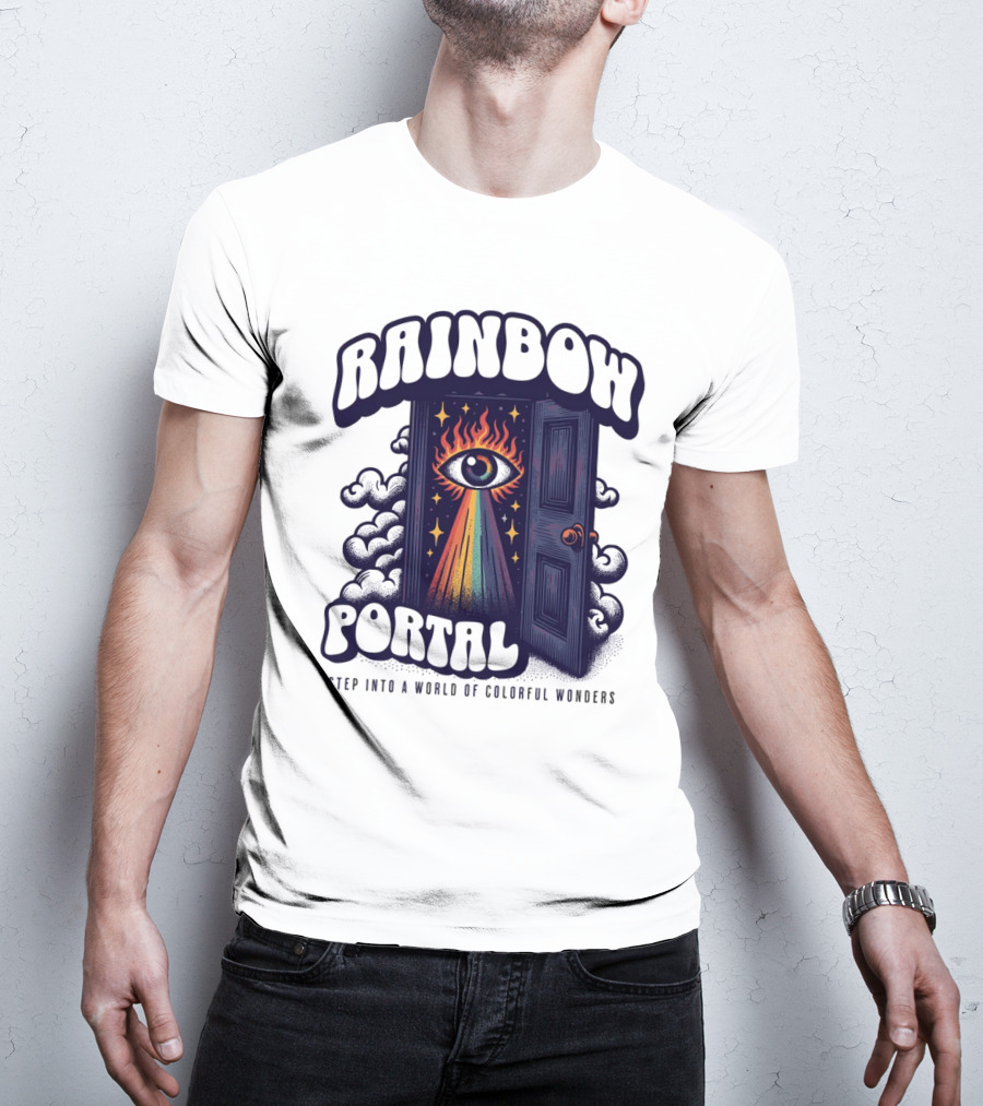 Rainbow Portal Step Into A World Of Colorful Wonders T-Shirt