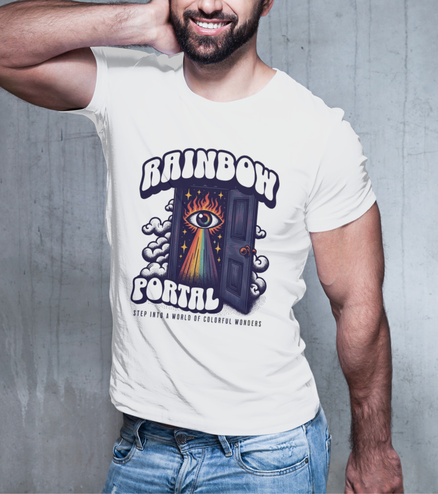 Rainbow Portal Step Into A World Of Colorful Wonders T-Shirt