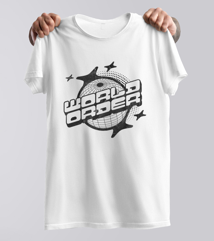 World Order Geometric Globe With Stars T-Shirt