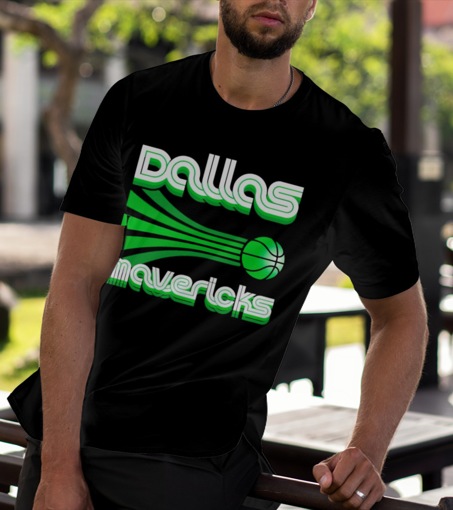 Dallas Mavericks Retro Green Basketball T-Shirt