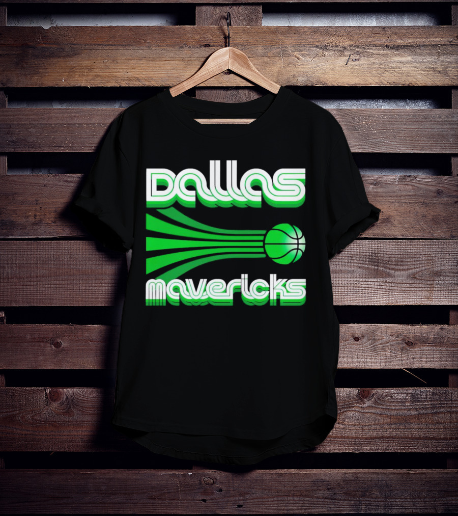 Dallas Mavericks Retro Green Basketball T-Shirt
