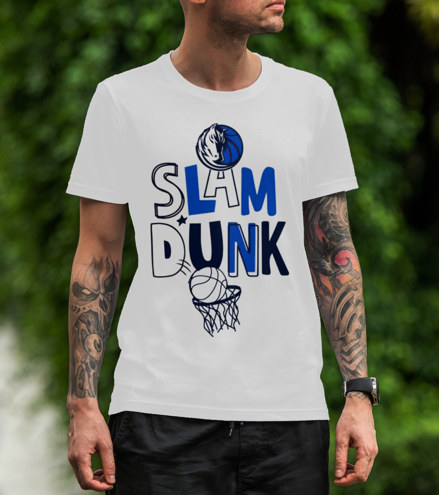 Dallas Mavericks NBA Slam Dunk Basketball T-Shirt