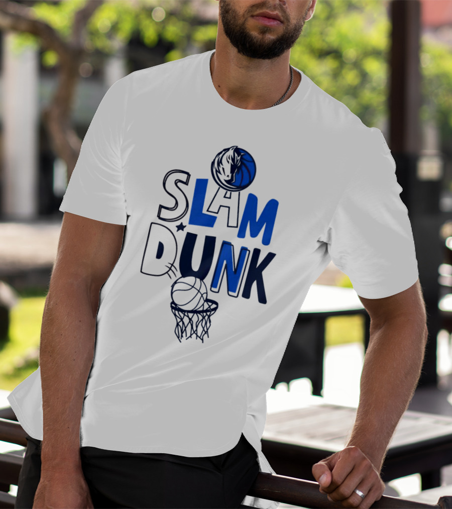Dallas Mavericks NBA Slam Dunk Basketball T-Shirt