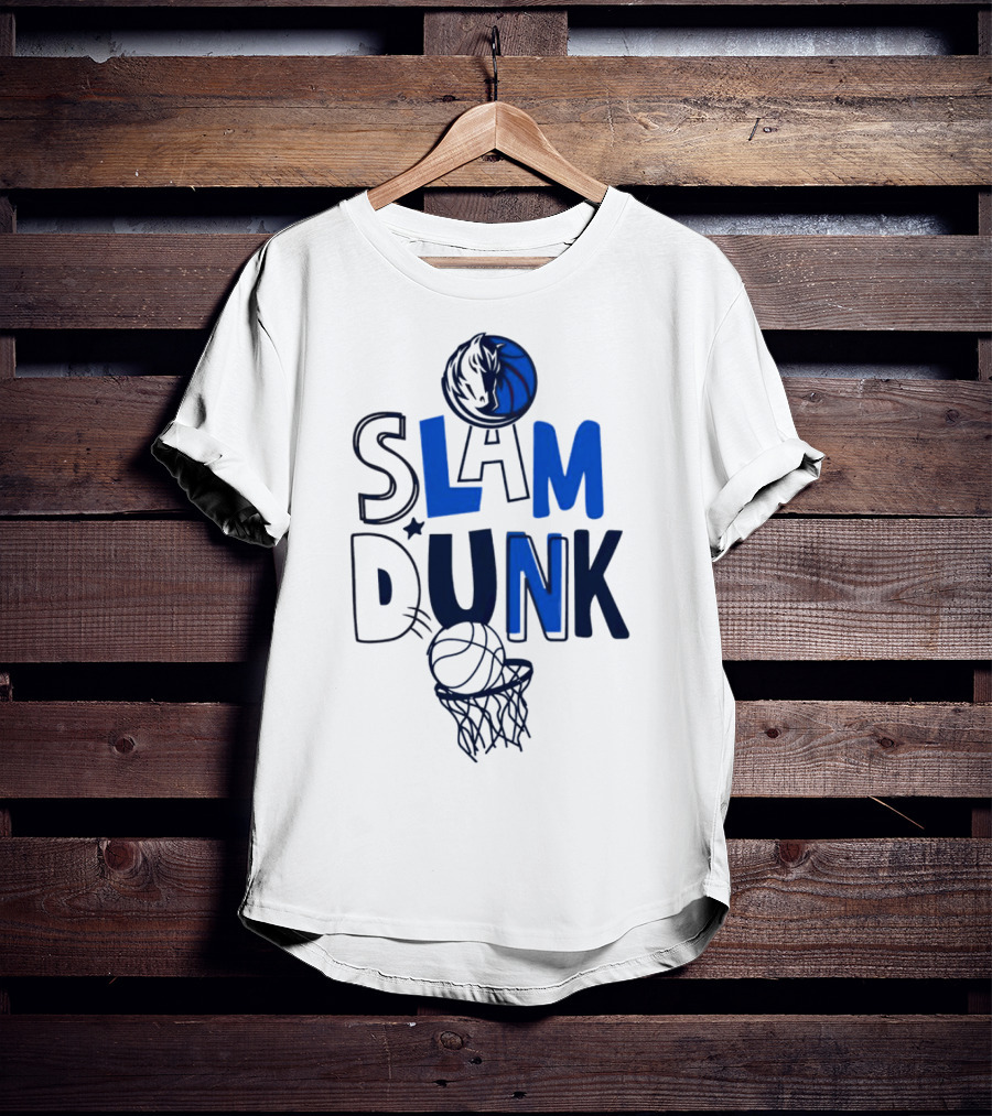 Dallas Mavericks NBA Slam Dunk Basketball T-Shirt