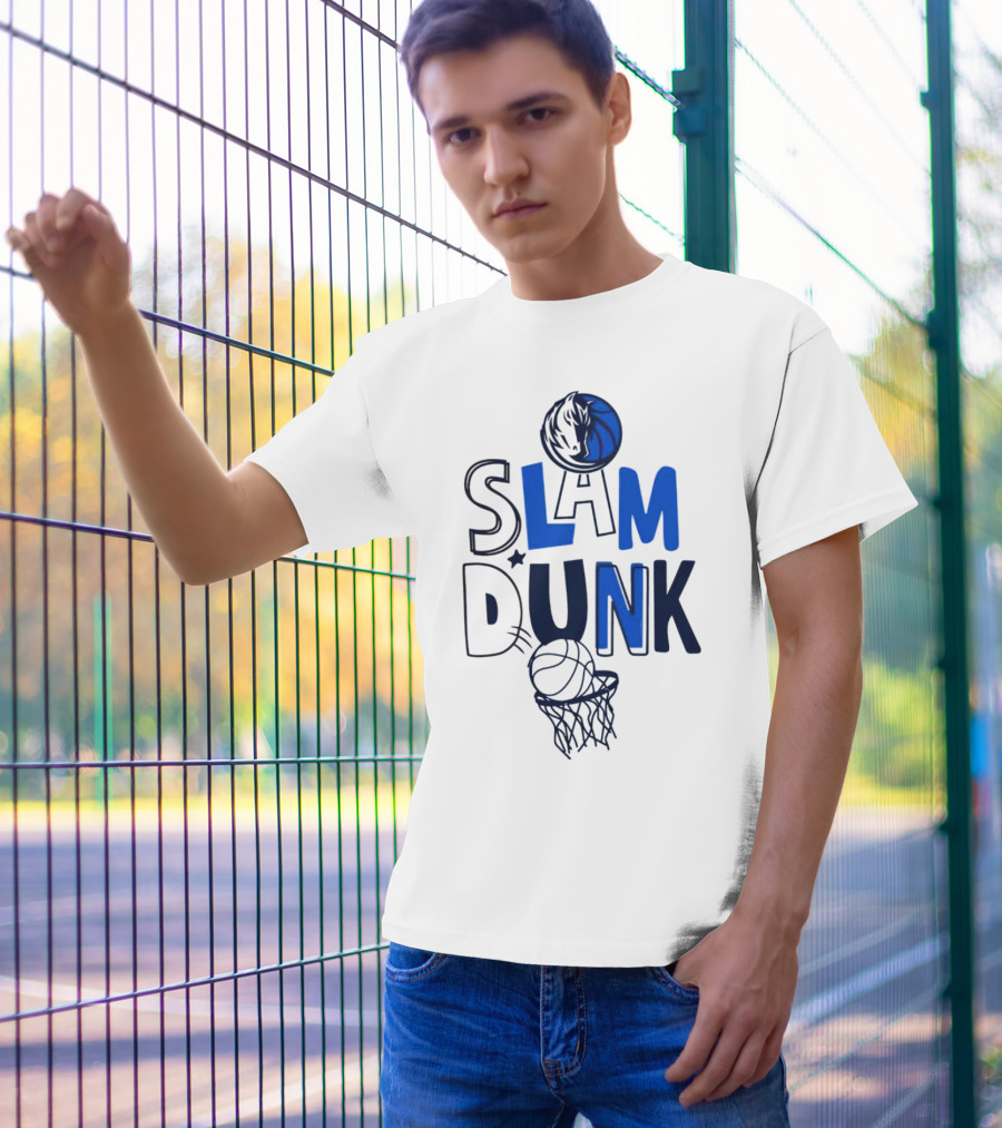 Dallas Mavericks NBA Slam Dunk Basketball T-Shirt