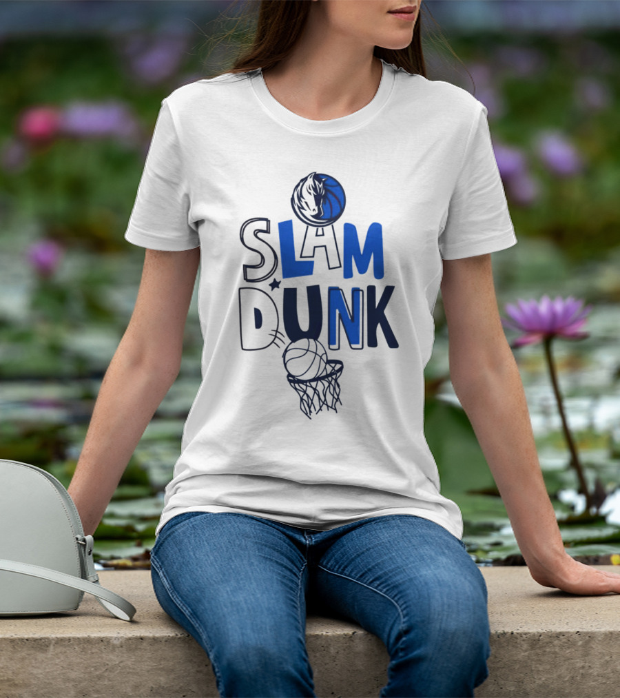 Dallas Mavericks NBA Slam Dunk Basketball T-Shirt