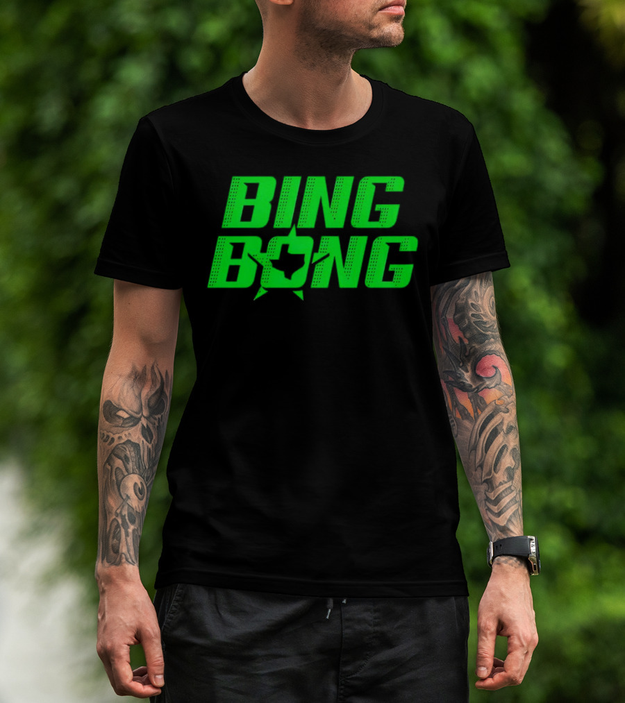 Dallas Stars Bing Bong Sports Text Logo Star Emblem T-Shirt