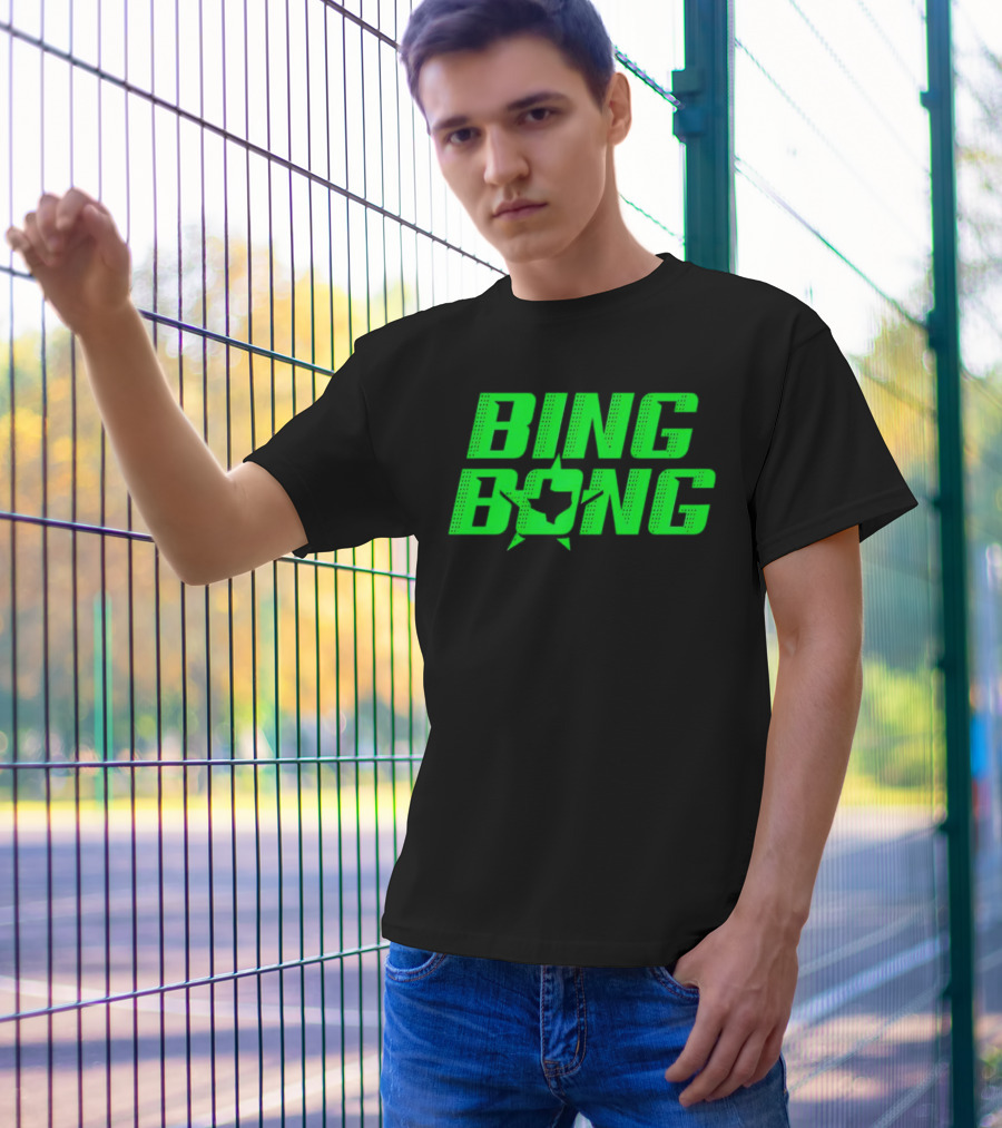 Dallas Stars Bing Bong Sports Text Logo Star Emblem T-Shirt