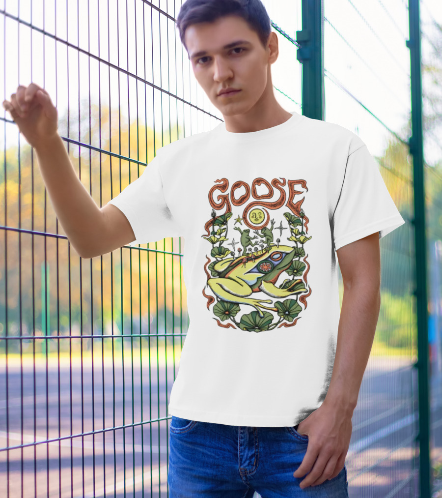 Goose The Band Frog Sun Nature Motif T-Shirt