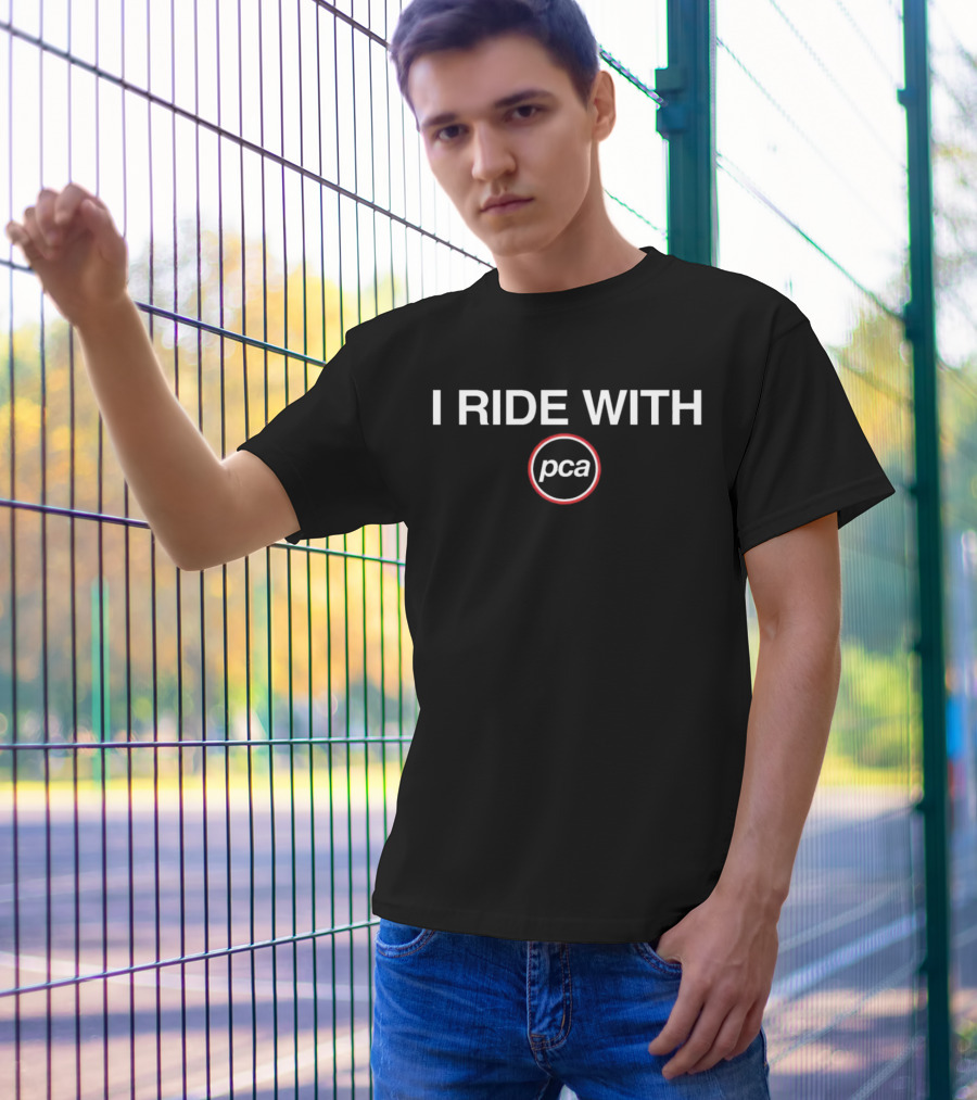 I Ride With PCA Logo In Red Circle T-Shirt