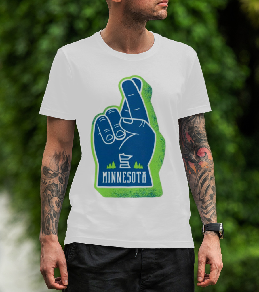 Minnesota Timberwolves Fingers Crossing Foam Hand T-Shirt