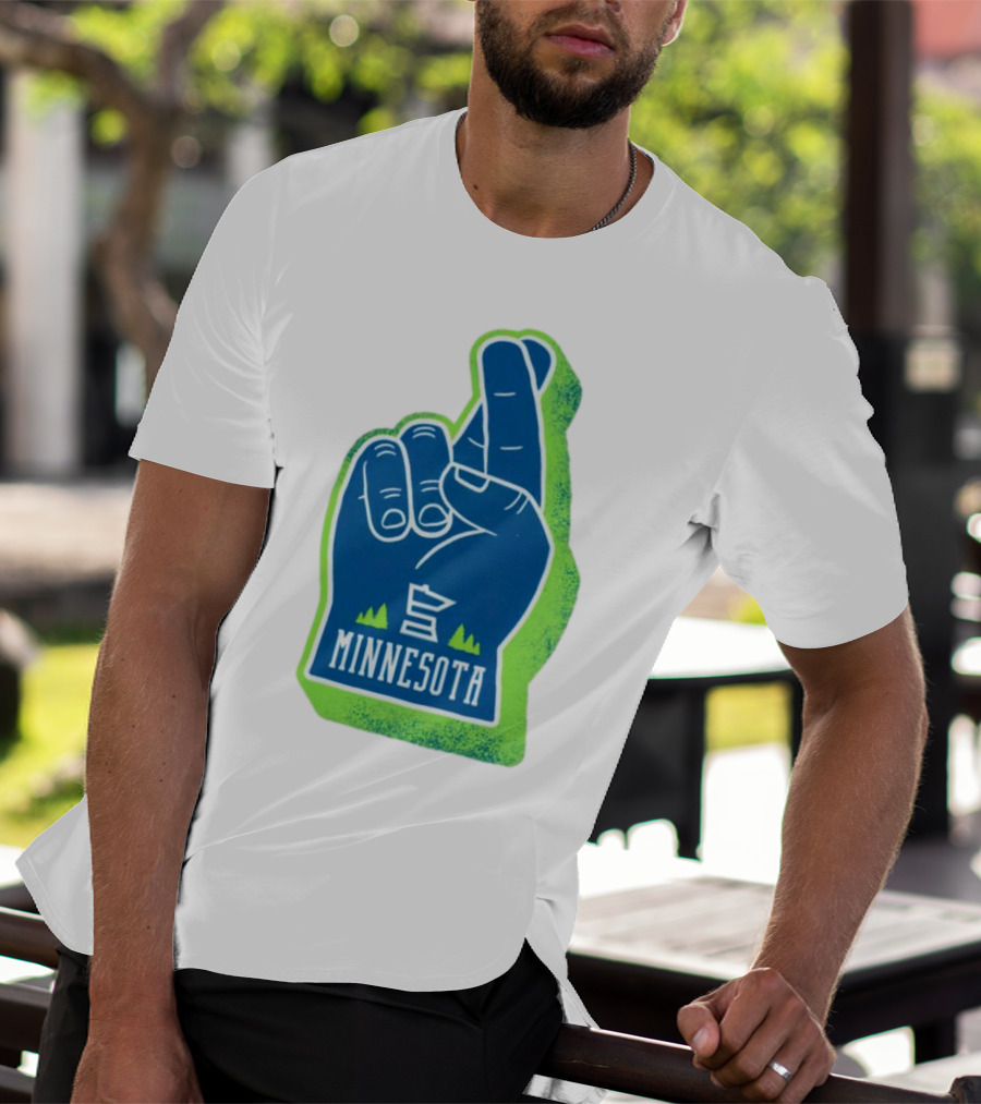 Minnesota Timberwolves Fingers Crossing Foam Hand T-Shirt