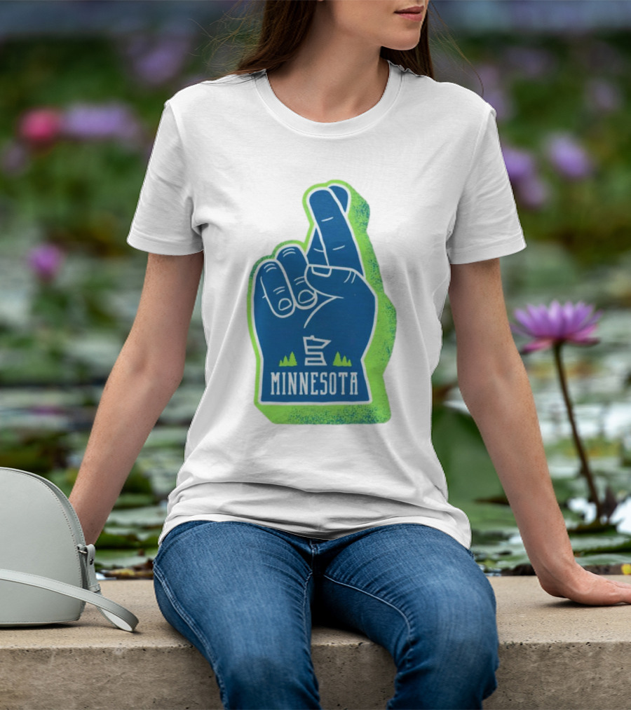 Minnesota Timberwolves Fingers Crossing Foam Hand T-Shirt