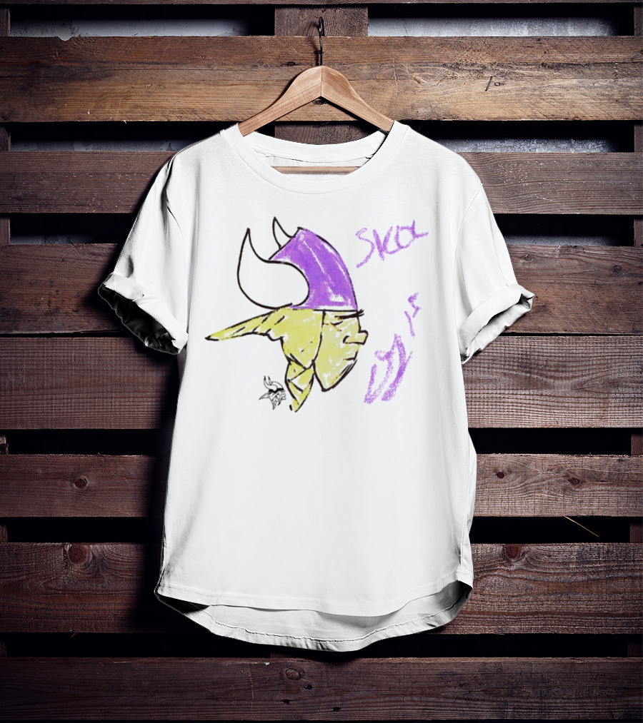Skol Vikings Helmet Sketch Rookies Paint Minnesota Vikings T-Shirt