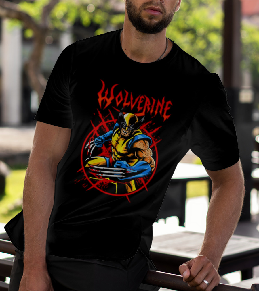 Wolverine Fierce Claws Violent Stance T-Shirt
