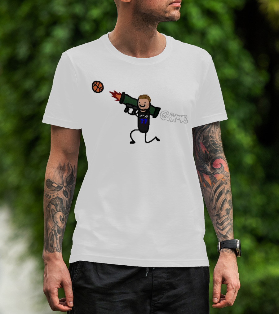 Dallas Mavericks Luka Doncic Bazooka Doncic Cartoon Basketball Action T-Shirt