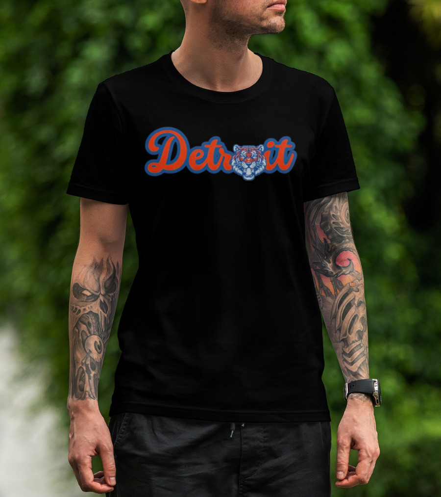 Detroit Tigers MLB Team Vintage Tiger Face T-Shirt