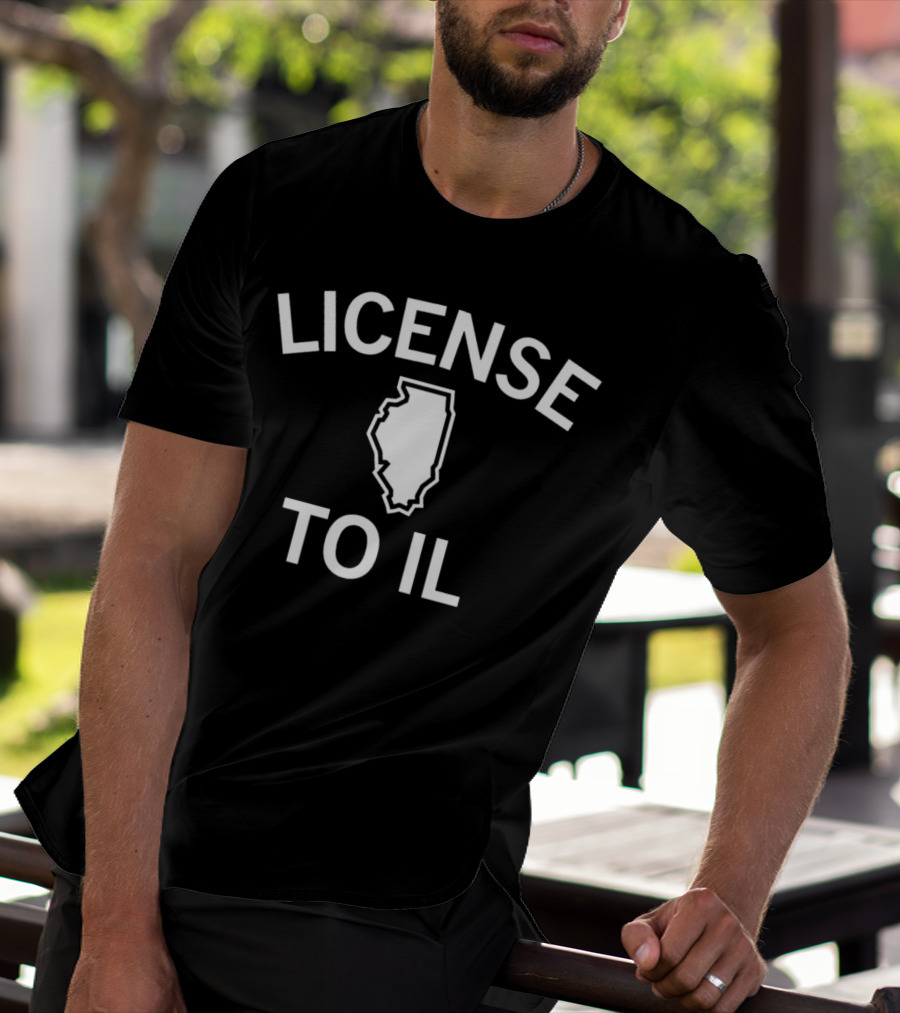 License To IL Map With Illinois Outline T-Shirt