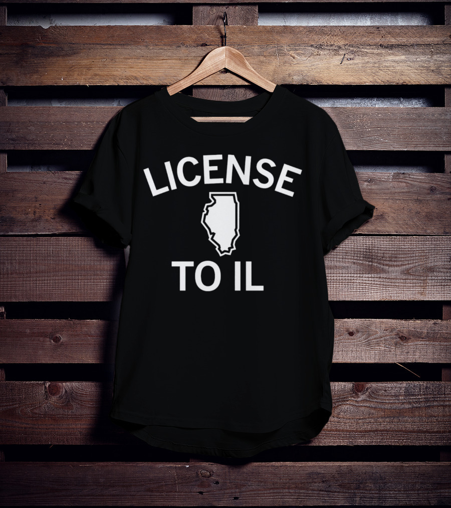 License To IL Map With Illinois Outline T-Shirt